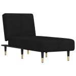 vidaXL Șezlong, negru, catifea vidaXL Șezlong, negru, catifea