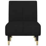 vidaXL Șezlong, negru, catifea vidaXL Șezlong, negru, catifea