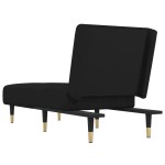 vidaXL Șezlong, negru, catifea vidaXL Șezlong, negru, catifea