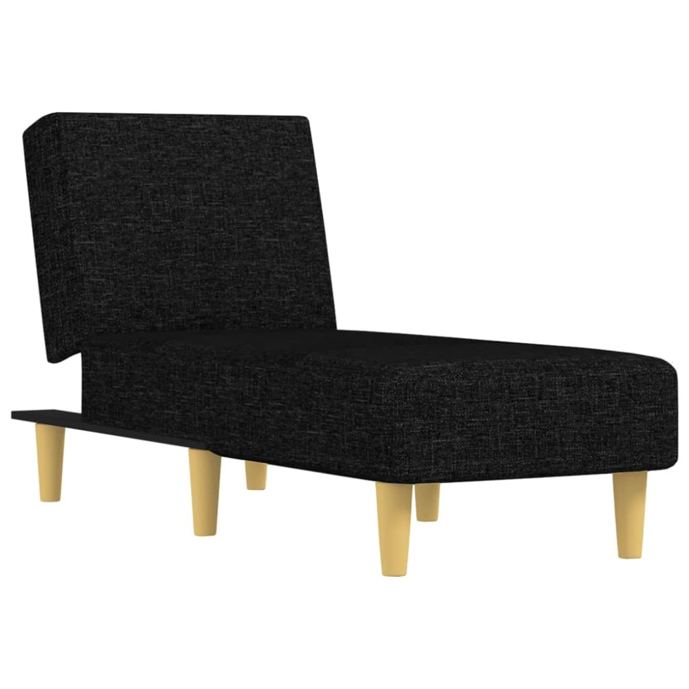 vidaXL Șezlong, negru, material textil