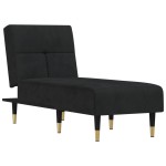 vidaXL Șezlong, negru, catifea vidaXL Șezlong, negru, catifea