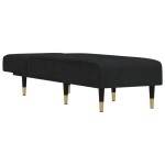 vidaXL Șezlong, negru, catifea vidaXL Șezlong, negru, catifea