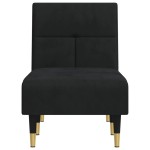 vidaXL Șezlong, negru, catifea vidaXL Șezlong, negru, catifea
