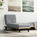 vidaXL Șezlong, gri deschis, material textil vidaXL Șezlong, gri deschis, material textil