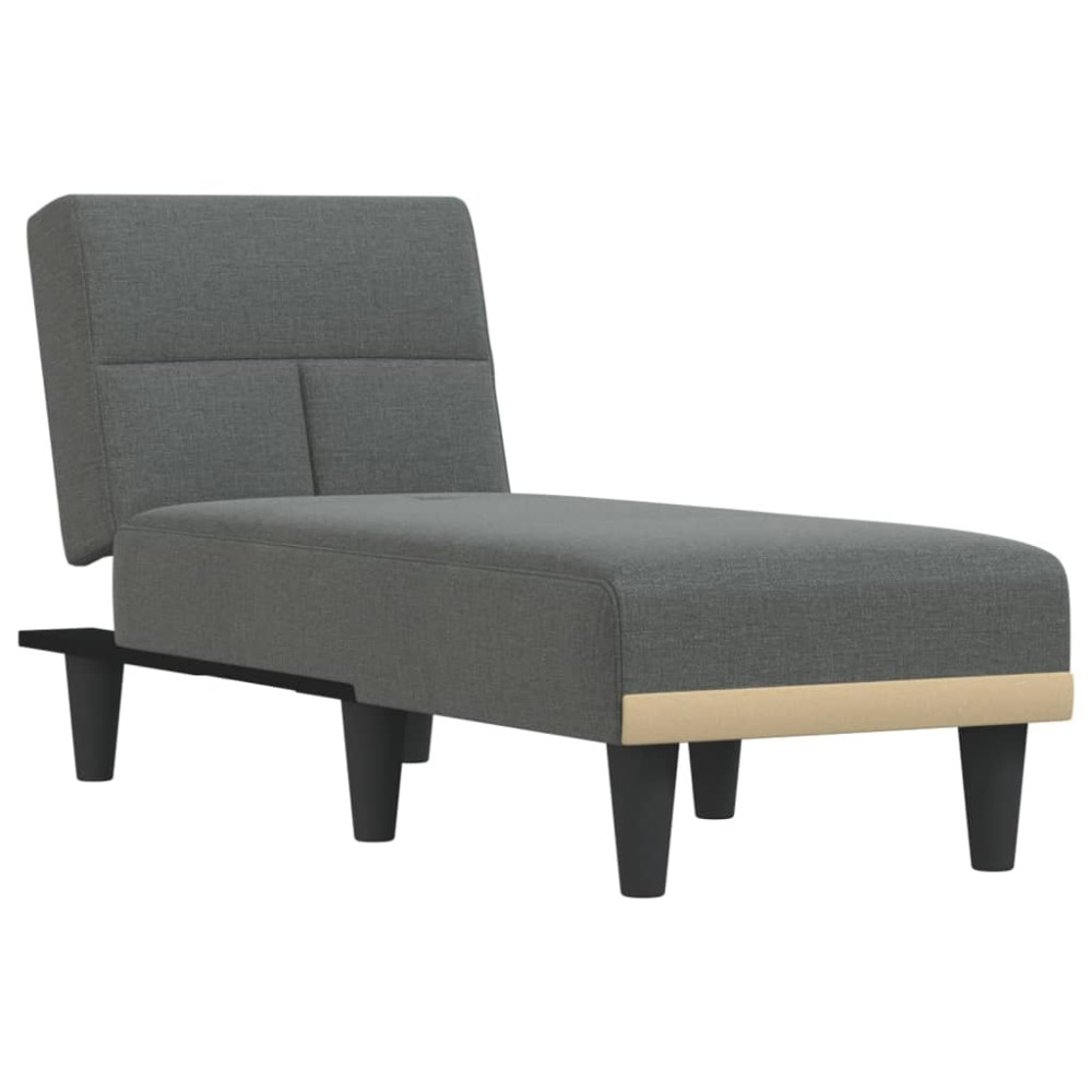 vidaXL Șezlong, gri închis, material textil