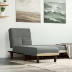 vidaXL Șezlong, gri închis, material textil