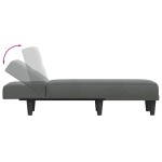 vidaXL Șezlong, gri închis, material textil