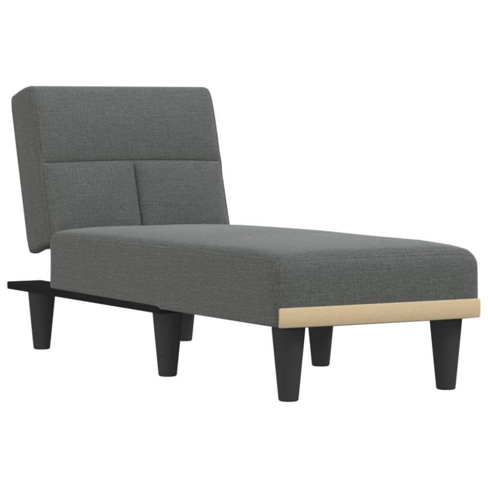 vidaXL Șezlong, gri închis, material textil