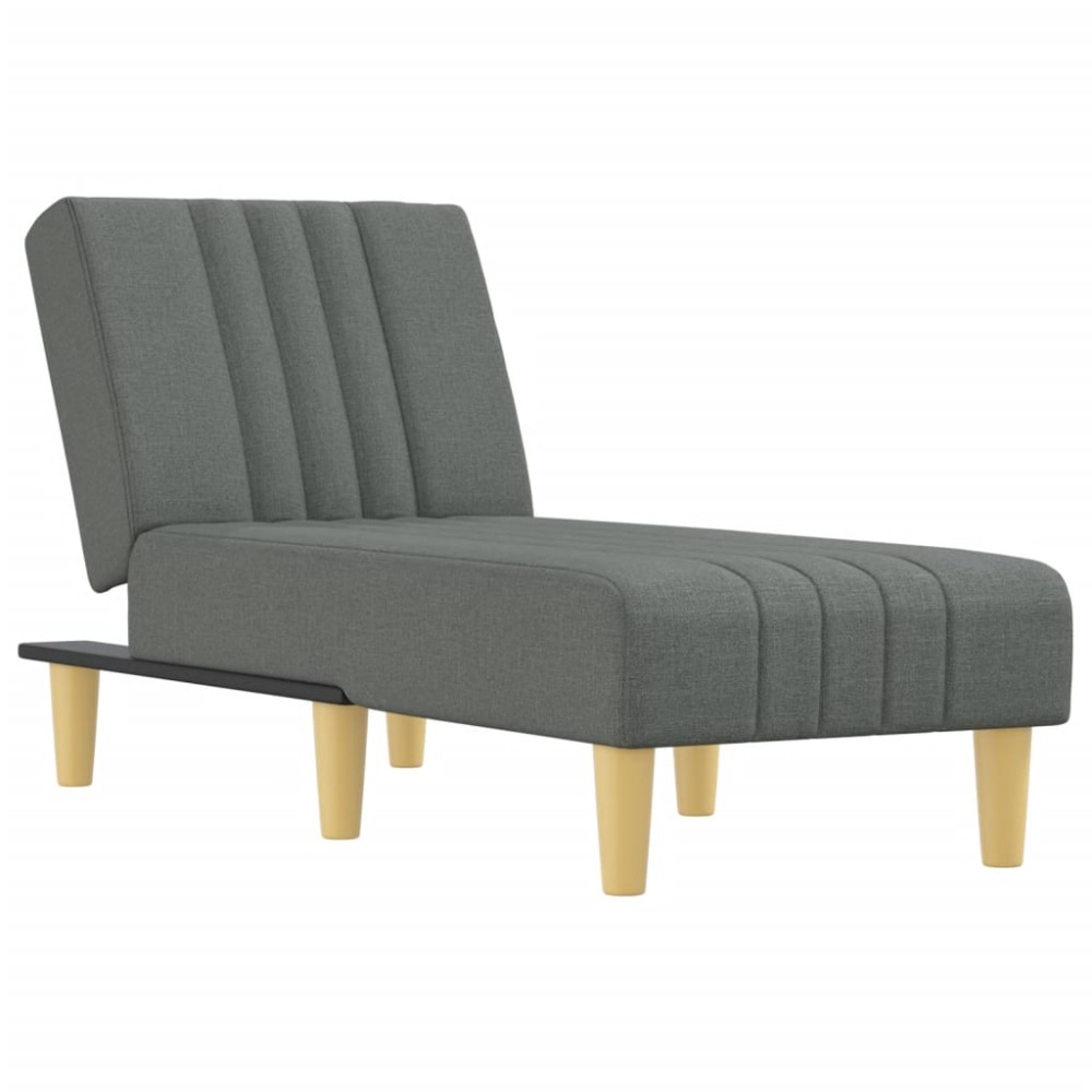 vidaXL Șezlong, gri închis, material textil