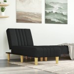 vidaXL Șezlong, negru, material textil