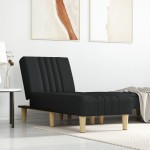 vidaXL Șezlong, negru, material textil vidaXL Șezlong, negru, material textil