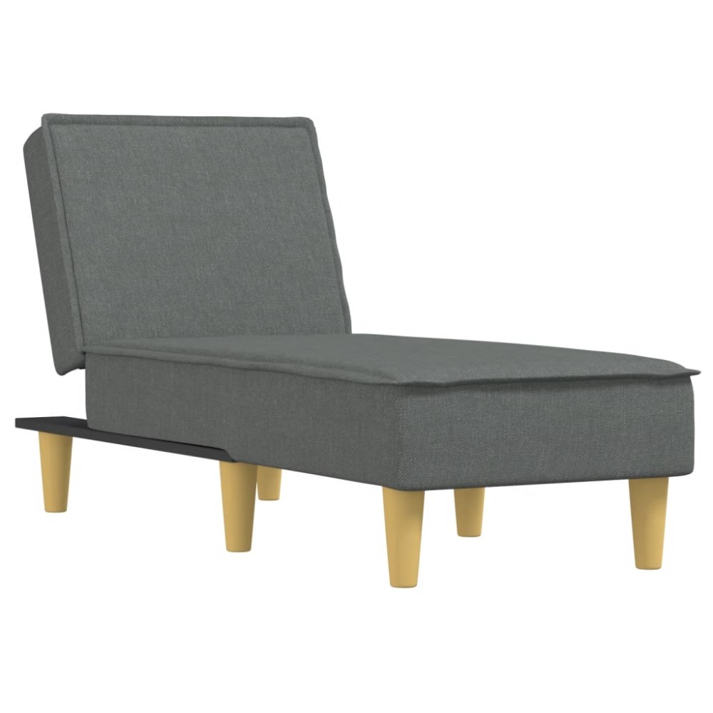 vidaXL Șezlong, gri închis, material textil