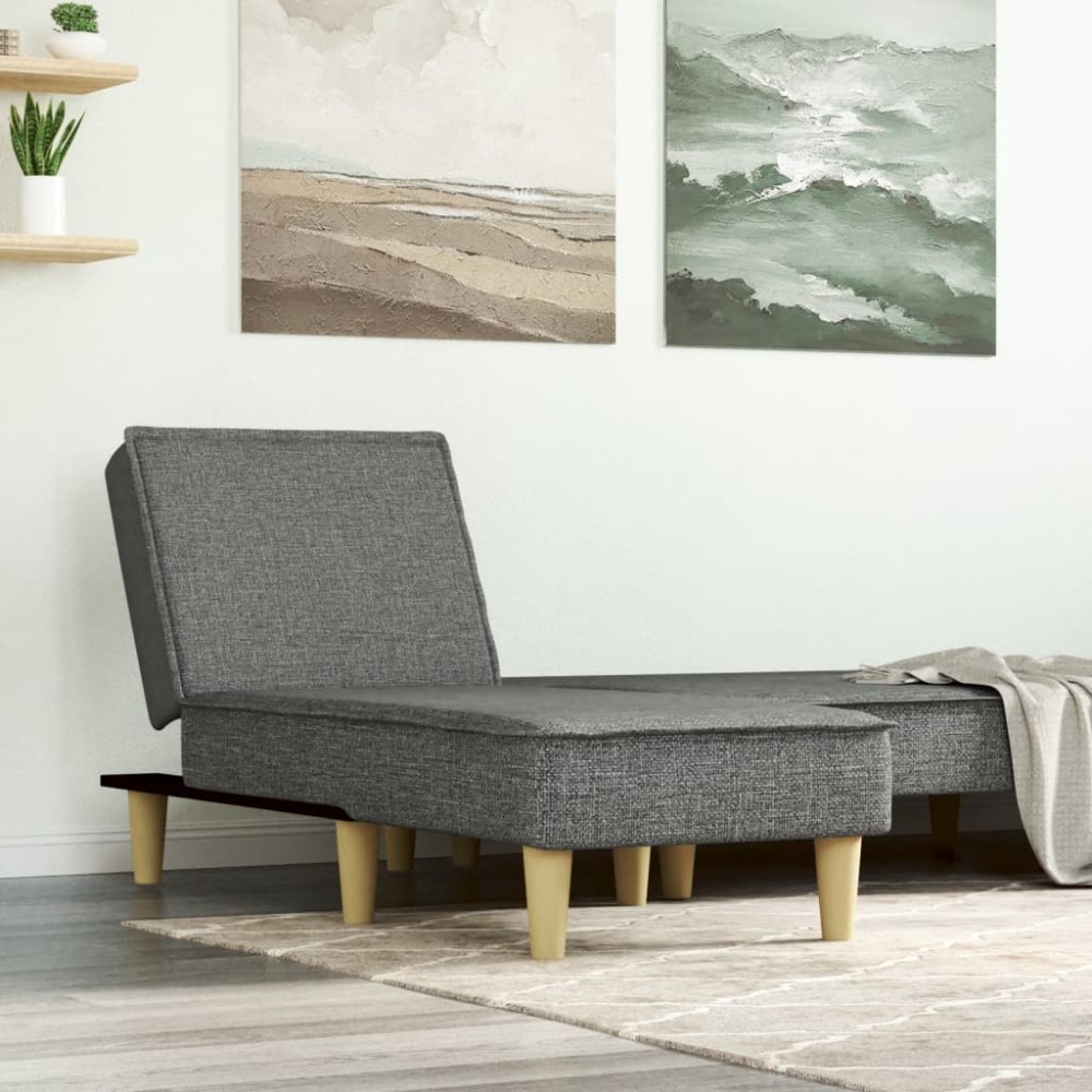 vidaXL Șezlong, gri închis, material textil