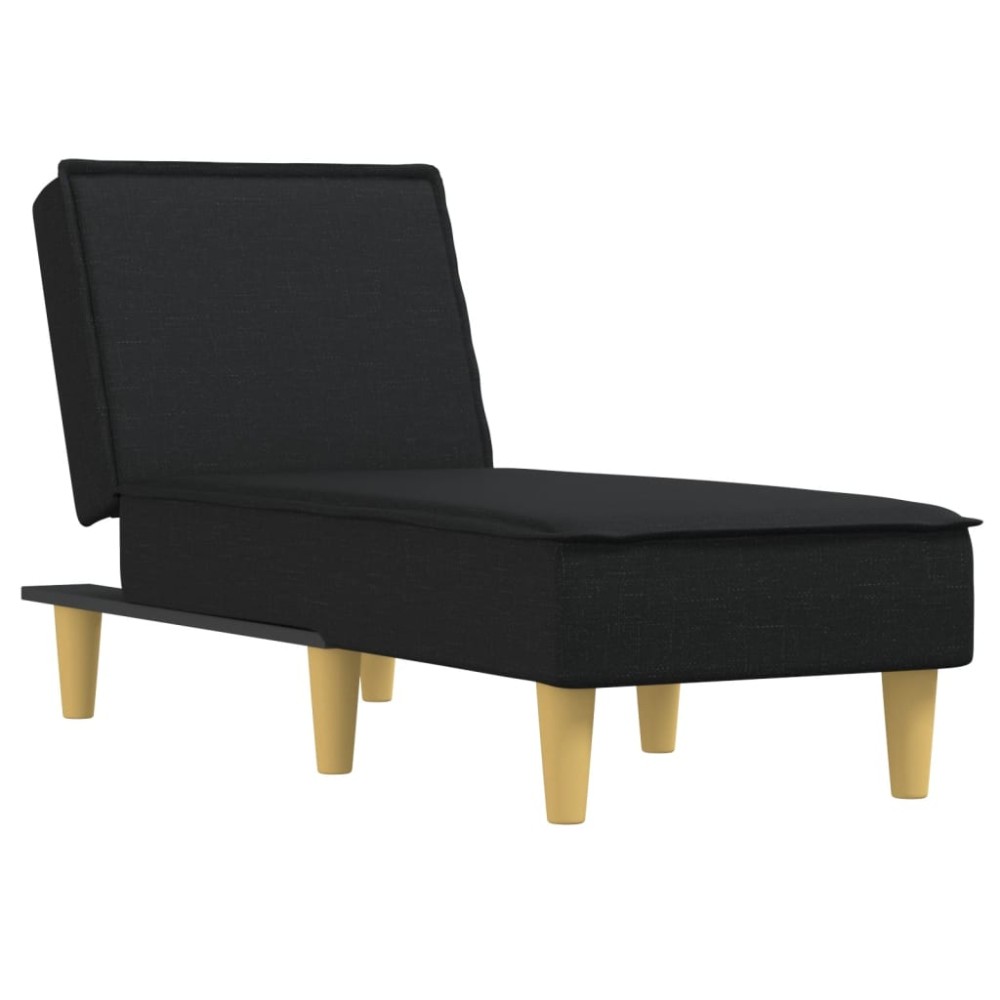 vidaXL Șezlong, negru, material textil