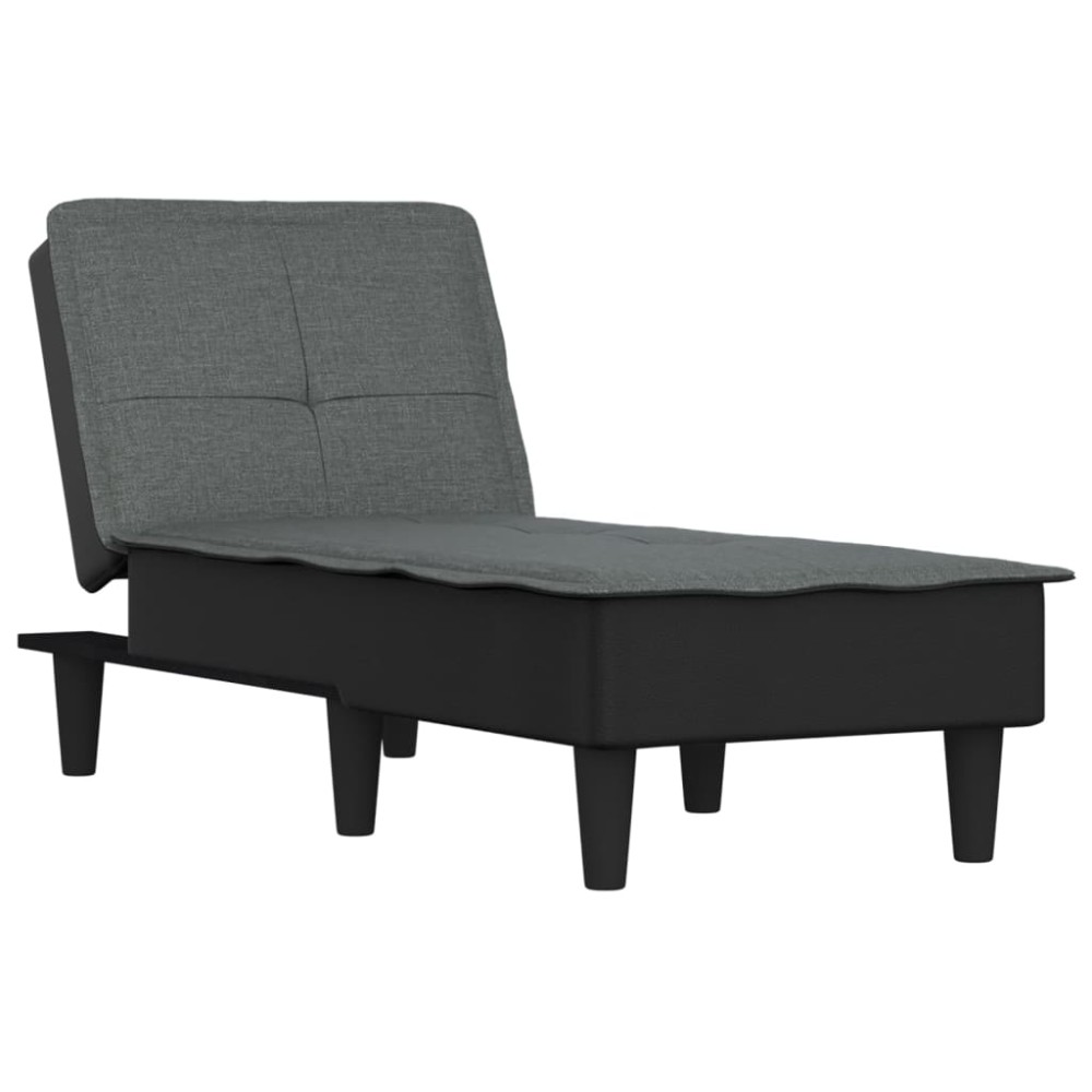 vidaXL Șezlong, gri închis, material textil