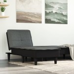 vidaXL Șezlong, gri închis, material textil vidaXL Șezlong, gri închis, material textil