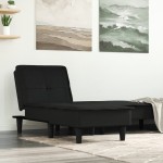 vidaXL Șezlong, negru, material textil vidaXL Șezlong, negru, material textil