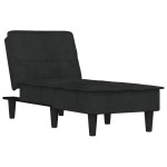 vidaXL Șezlong, negru, catifea vidaXL Șezlong, negru, catifea