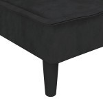 vidaXL Șezlong, negru, catifea vidaXL Șezlong, negru, catifea