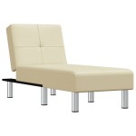 vidaXL Șezlong, crem, piele ecologică vidaXL Șezlong, crem, piele ecologică