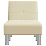 vidaXL Șezlong, crem, piele ecologică vidaXL Șezlong, crem, piele ecologică
