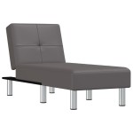 vidaXL Șezlong, gri, piele ecologică vidaXL Șezlong, gri, piele ecologică