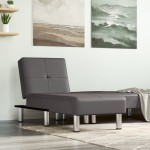vidaXL Șezlong, gri, piele ecologică vidaXL Șezlong, gri, piele ecologică