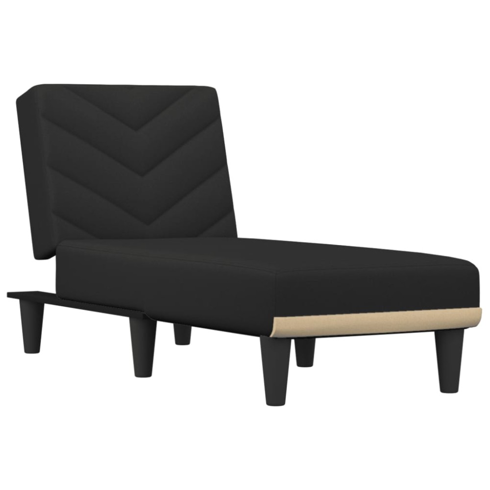 vidaXL Șezlong, negru, material textil