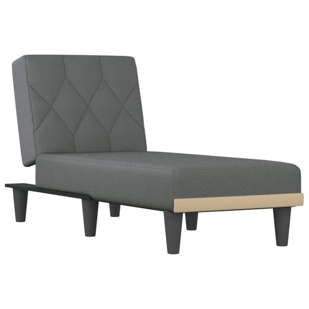 vidaXL Șezlong, gri închis, material textil