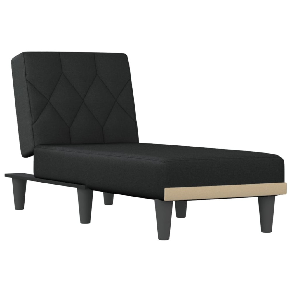 vidaXL Șezlong, negru, material textil