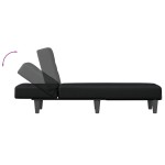 vidaXL Șezlong, negru, material textil vidaXL Șezlong, negru, material textil