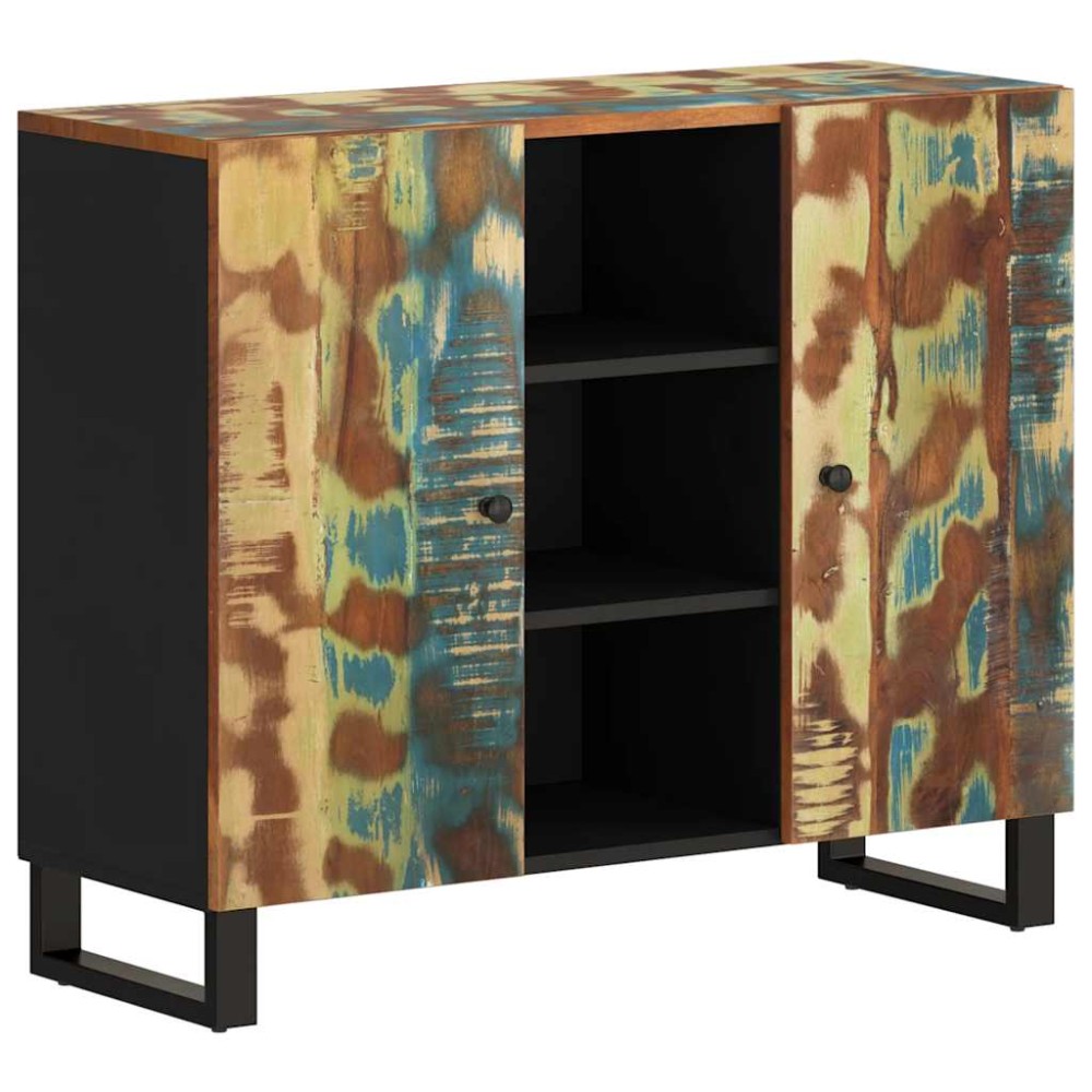 vidaXL Servantă cu 2 uși, 90x33x75 cm, lemn masiv recuperat