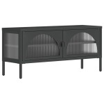 vidaXL Dulap TV, negru, 105x35x50 cm, sticlă și oțel