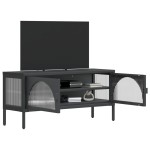 vidaXL Dulap TV, negru, 105x35x50 cm, sticlă și oțel
