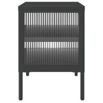 vidaXL Dulap TV, negru, 105x35x50 cm, sticlă și oțel