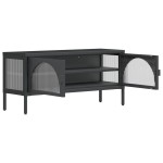 vidaXL Dulap TV, negru, 105x35x50 cm, sticlă și oțel