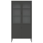 vidaXL Dulap înalt, negru, 90x40x180 cm, sticlă și oțel