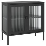 vidaXL Dulap, negru, 70x35x70 cm, sticlă și oțel vidaXL Dulap, negru, 70x35x70 cm, sticlă și oțel