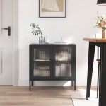 vidaXL Dulap, negru, 70x35x70 cm, sticlă și oțel vidaXL Dulap, negru, 70x35x70 cm, sticlă și oțel