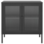vidaXL Dulap, negru, 70x35x70 cm, sticlă și oțel vidaXL Dulap, negru, 70x35x70 cm, sticlă și oțel