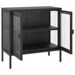 vidaXL Dulap, negru, 70x35x70 cm, sticlă și oțel vidaXL Dulap, negru, 70x35x70 cm, sticlă și oțel