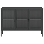 vidaXL Dulap, negru, 105x35x70 cm, sticlă și oțel