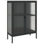 vidaXL Dulap, negru, 75x35x105 cm, sticlă și oțel