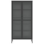 vidaXL Dulap înalt, negru, 85x40x180 cm, sticlă și oțel