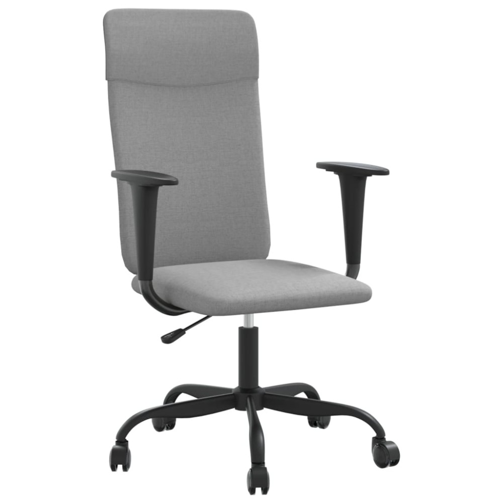 vidaXL Scaun de birou reglabil în înălțime, gri deschis, textil