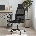 vidaXL Scaun birou reglabil în înălțime negru piele artificială/plasă vidaXL Scaun birou reglabil în înălțime negru piele artificială/plasă