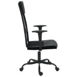 vidaXL Scaun birou reglabil în înălțime negru piele artificială/plasă vidaXL Scaun birou reglabil în înălțime negru piele artificială/plasă