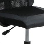vidaXL Scaun birou reglabil în înălțime negru piele artificială/plasă vidaXL Scaun birou reglabil în înălțime negru piele artificială/plasă