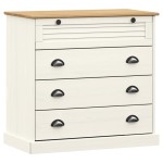 vidaXL Comodă cu sertare VIGO, alb, 80x40x76 cm, lemn masiv de pin