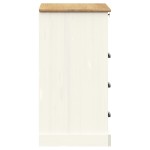 vidaXL Comodă cu sertare VIGO, alb, 80x40x76 cm, lemn masiv de pin